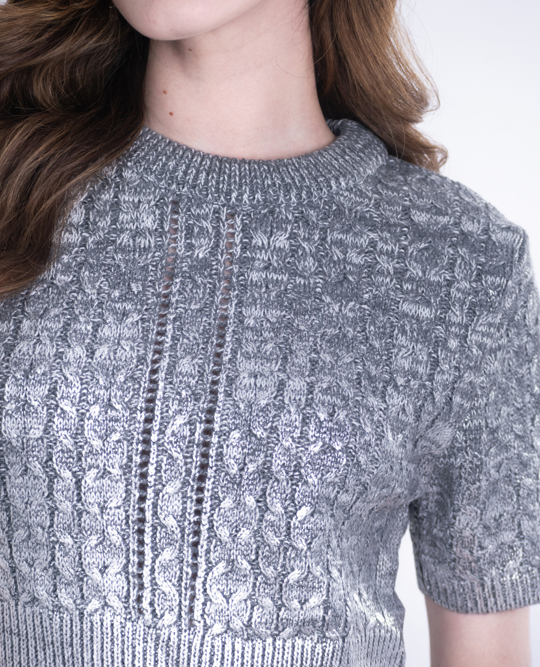 Top Trenzado Brillo Silver