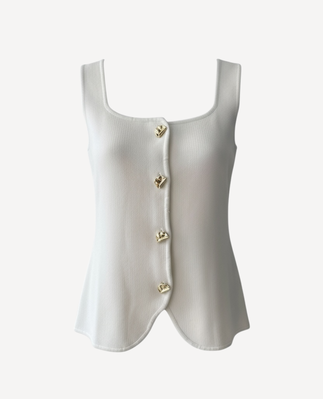 Chaleco Top Marfil botones dorados