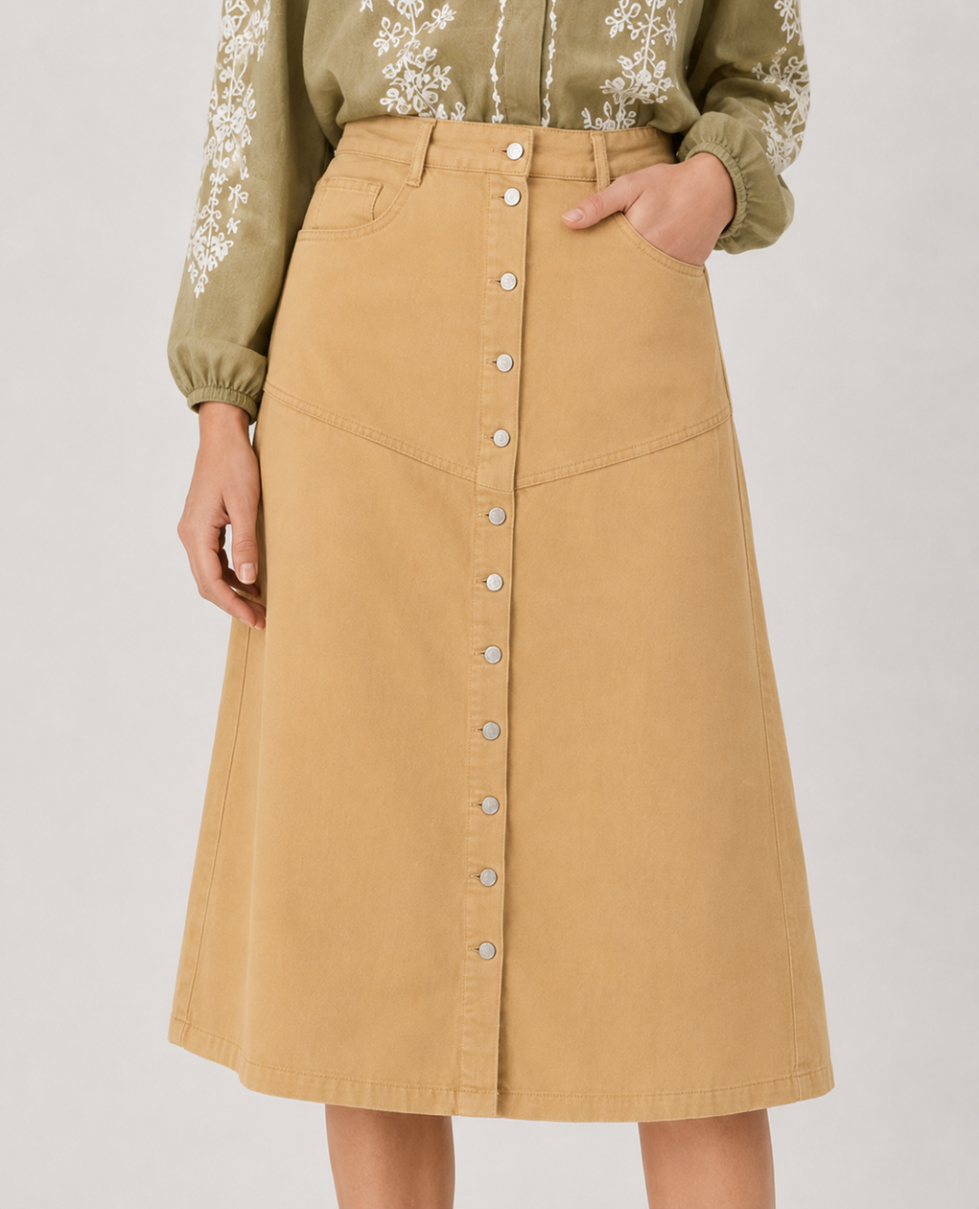 Falda Denim Camel