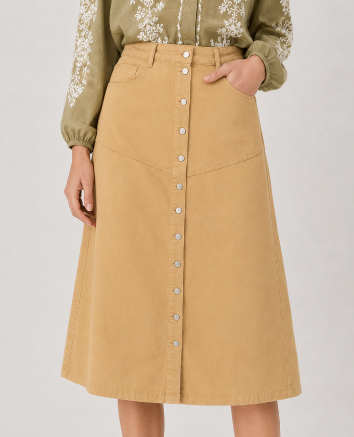 Falda Denim Camel