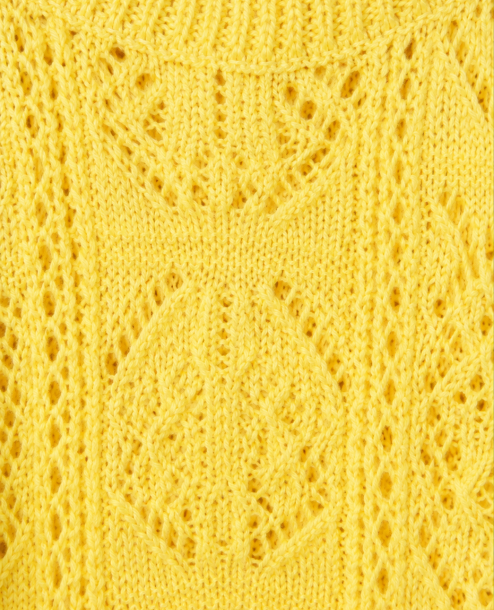 Chaleco Tejido Cuadrícula Amarillo
