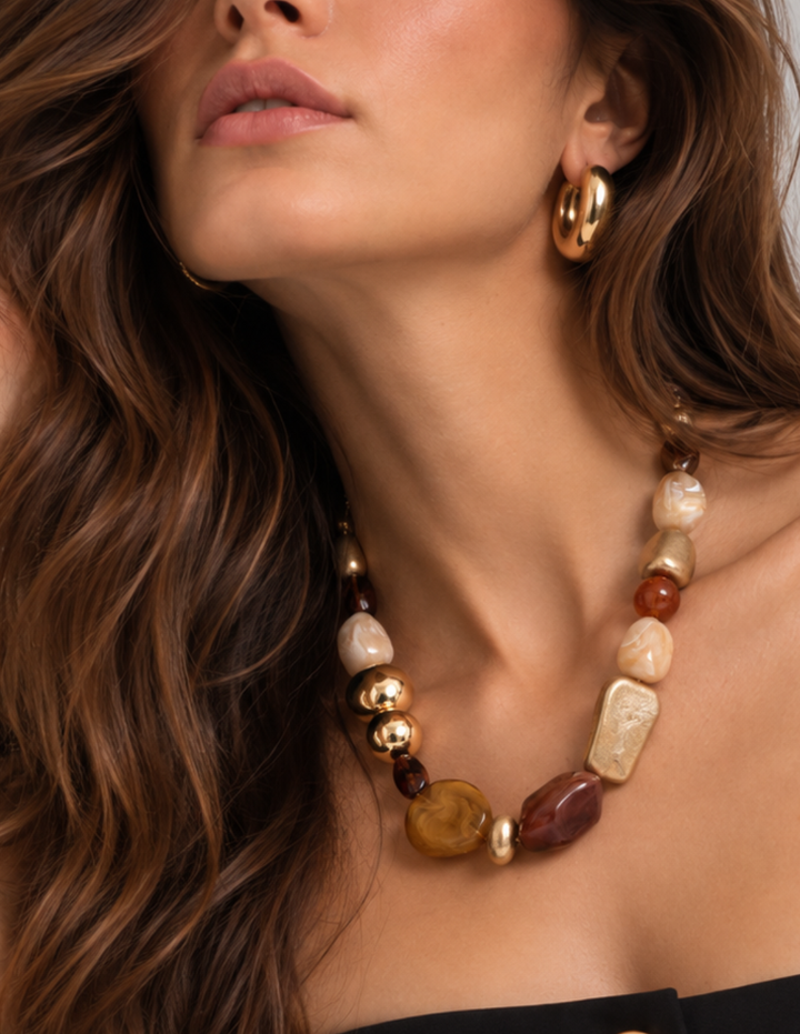Collar Piedras Cafe/Ambar