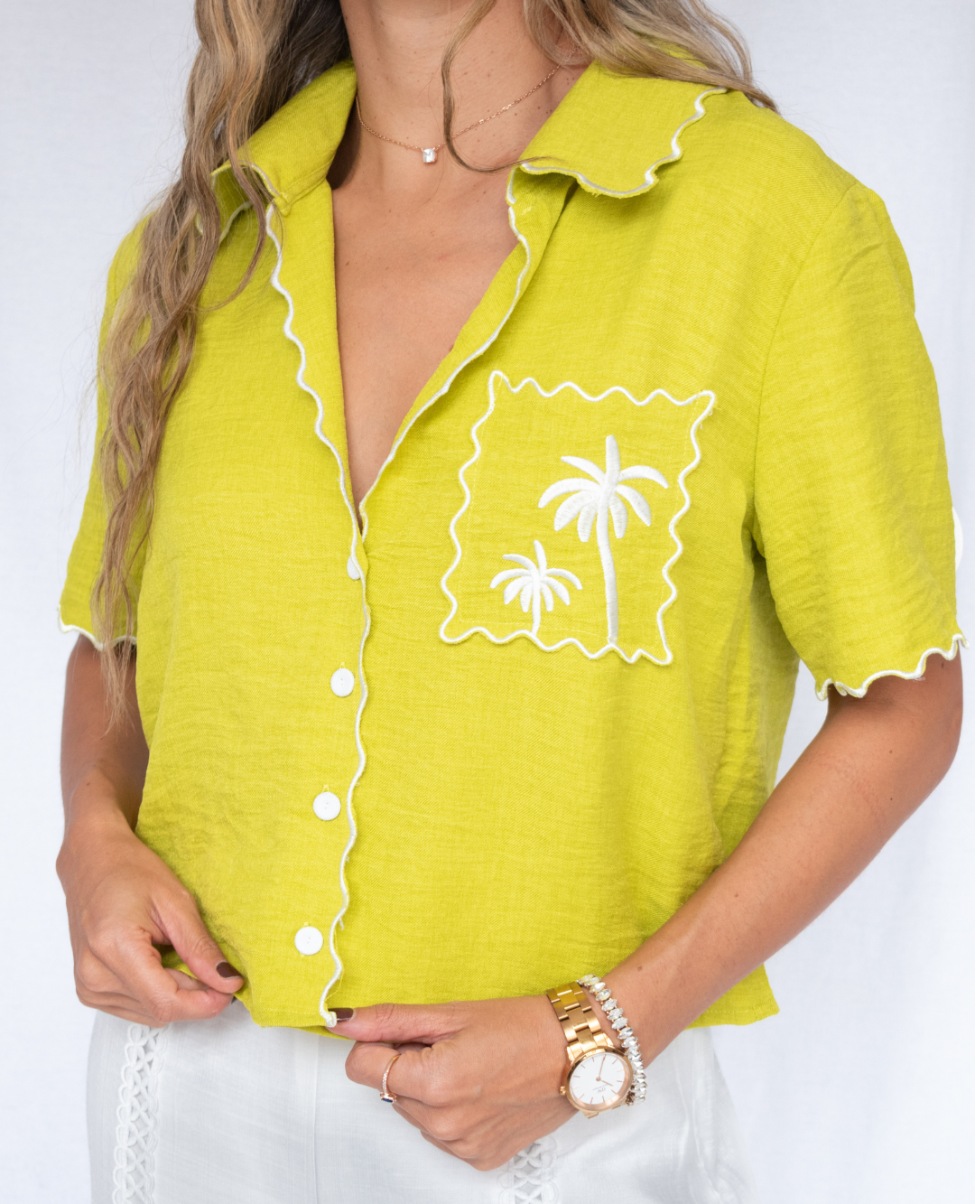 Blusa Palmera Verde Neon