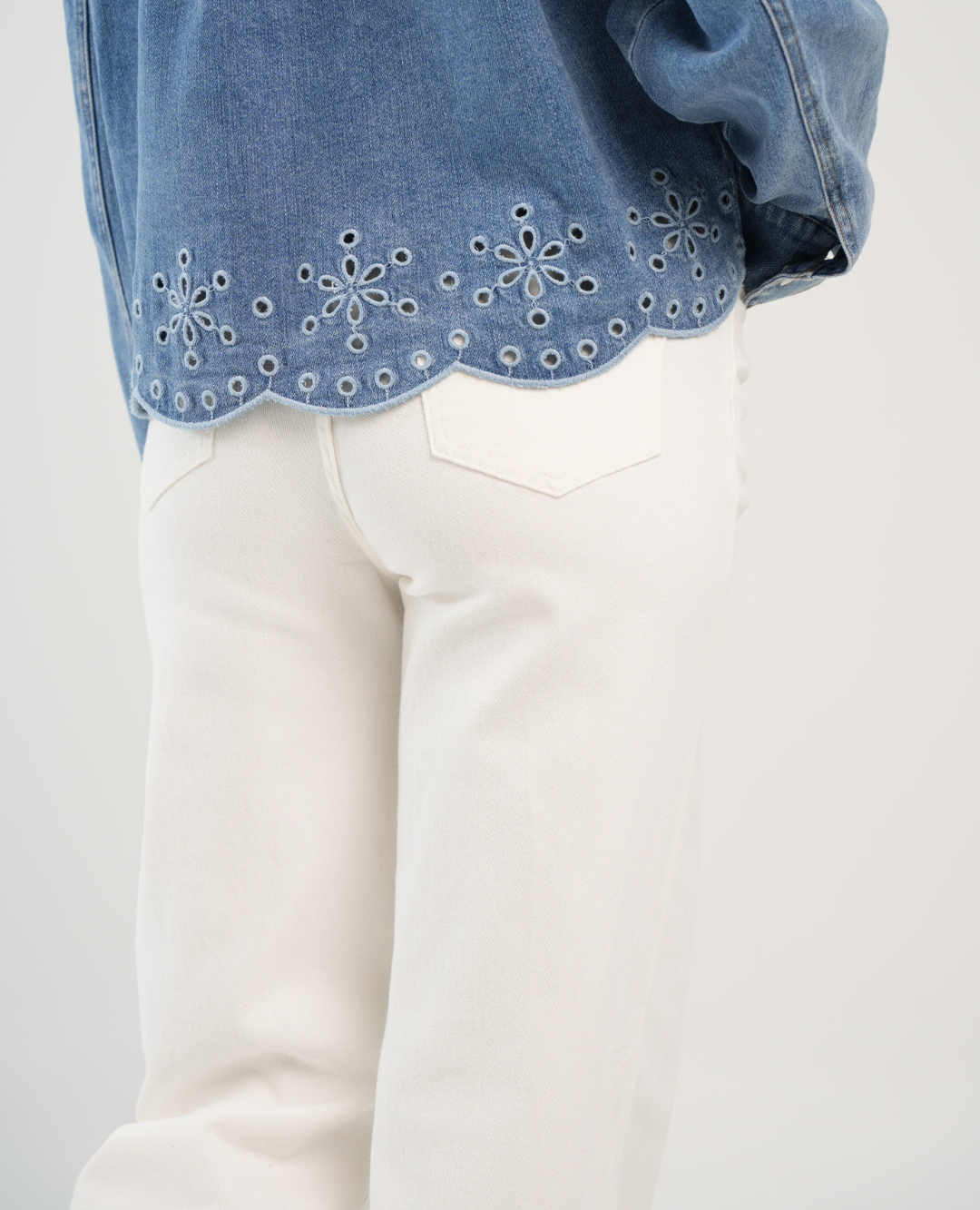 Chaqueta Denim Ojalillo Azul