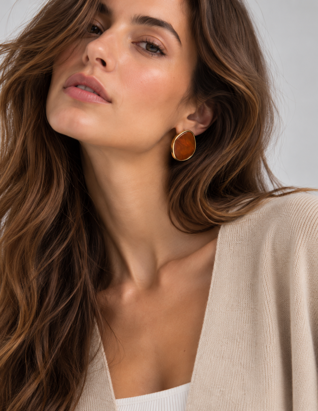 Aretes Forma orgánica Color Ambar