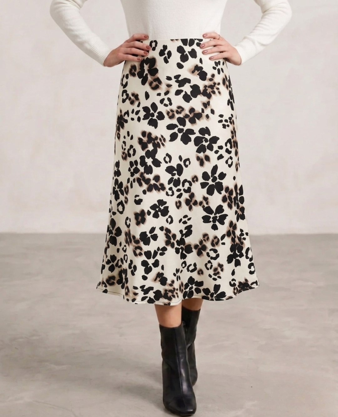 Falda Seda Estampado Floral