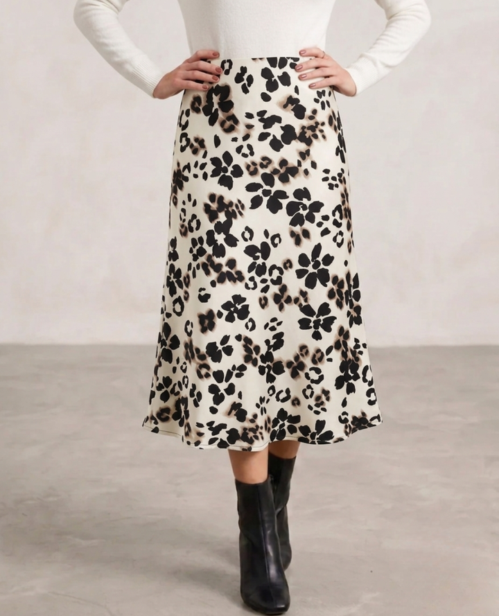 Falda Seda Estampado Floral