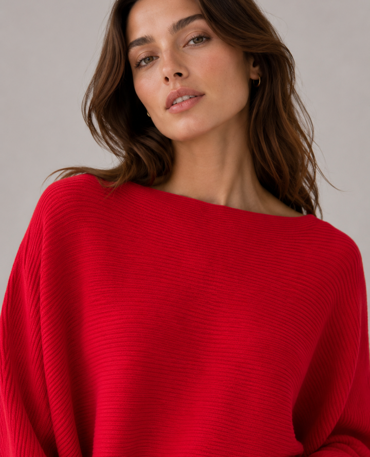 Saco Ranglan Acanalado Rojo