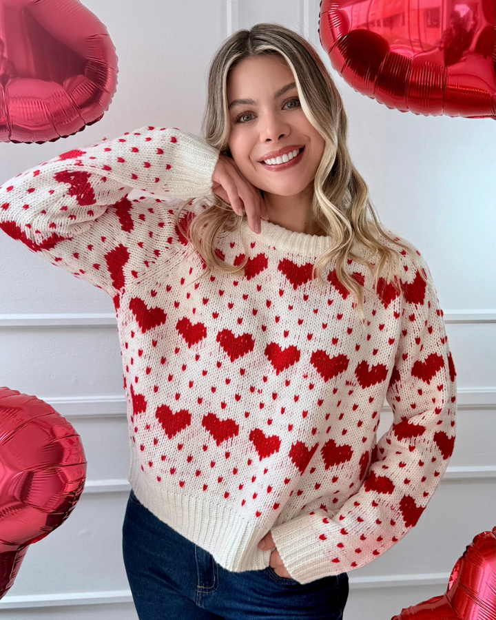 Saco Corazones cuello redondo