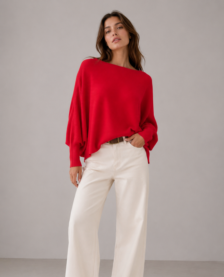Saco Ranglan Acanalado Rojo