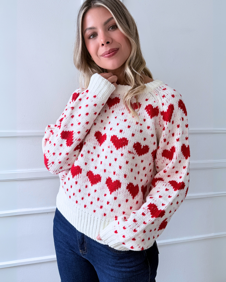 Saco Corazones cuello redondo