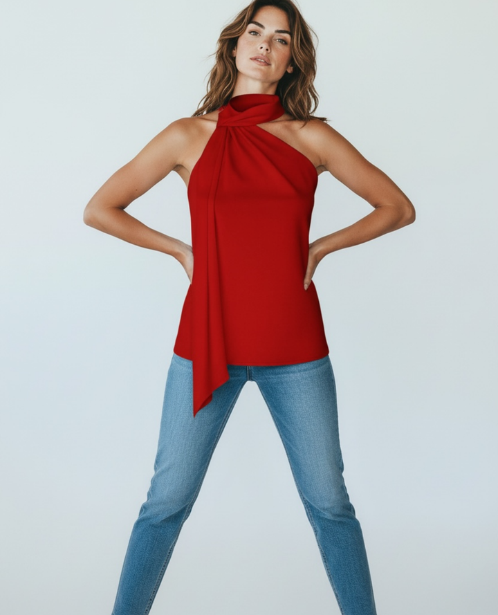 Top Lazo Cuello Rojo