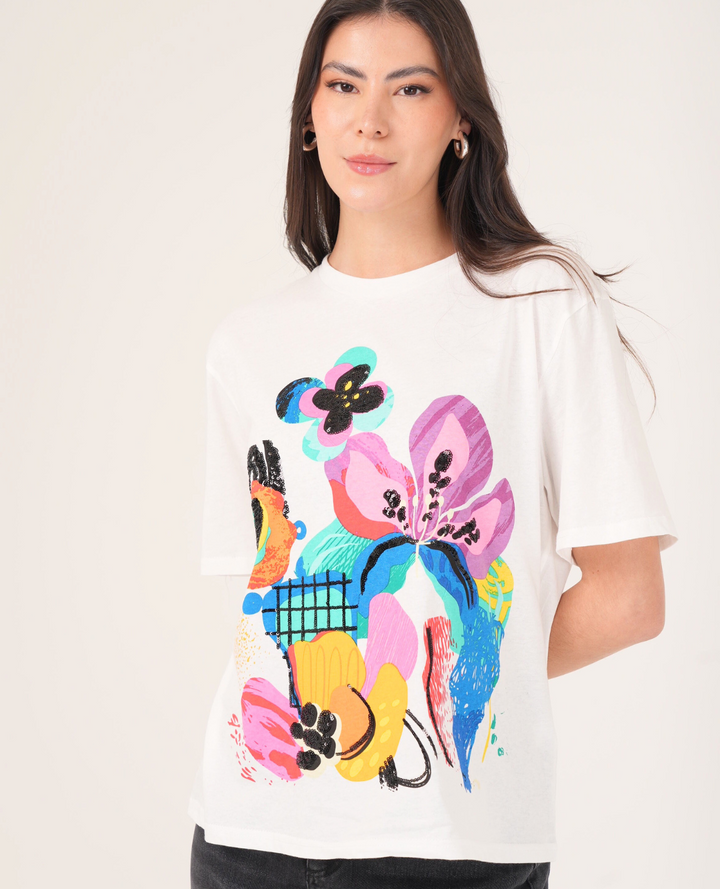 Camiseta estampada orquideas