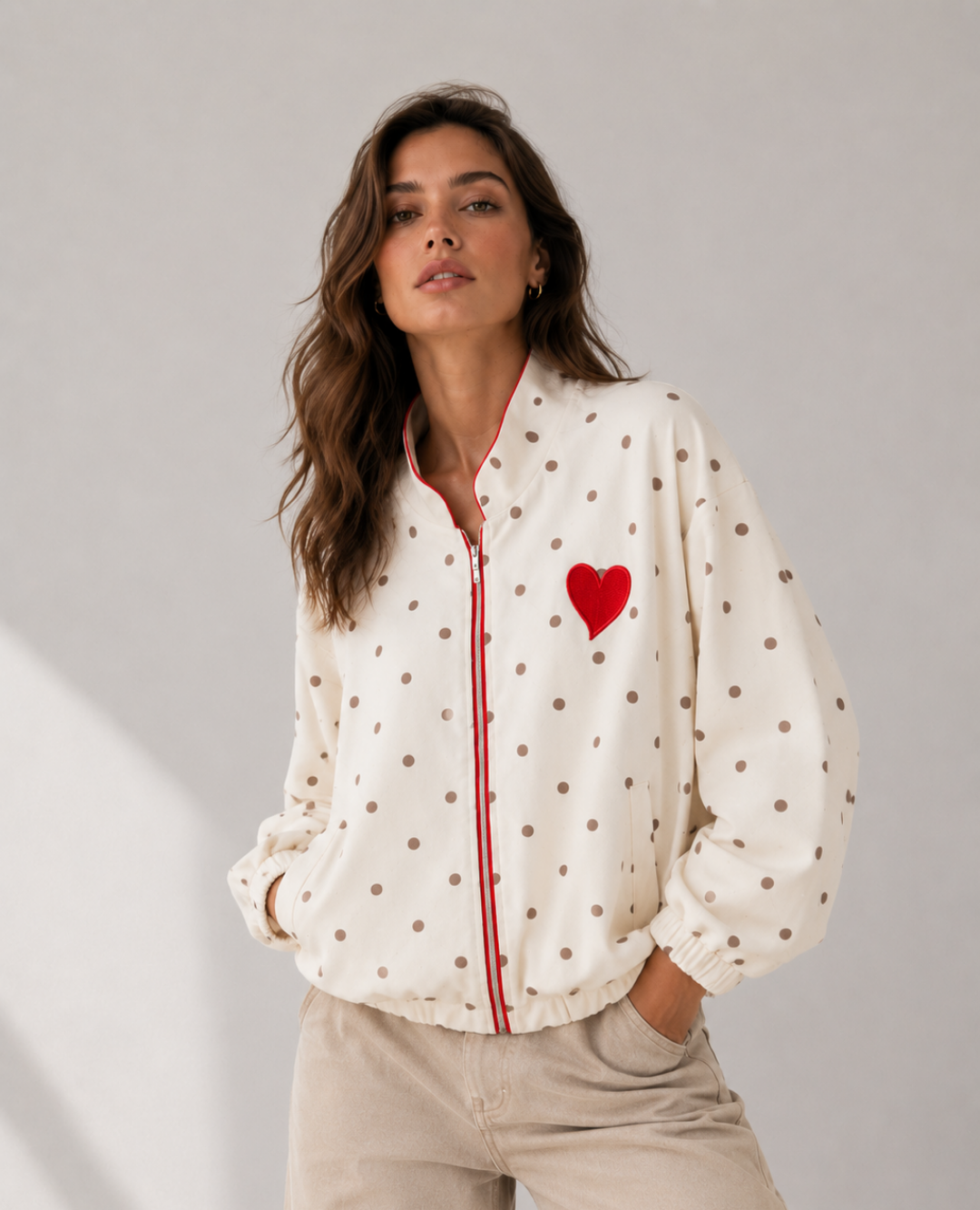Chaqueta lunares Corazón Rojo