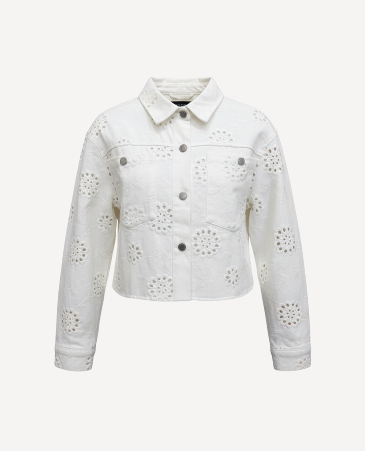 Chaqueta bordada ojalillo Blanca