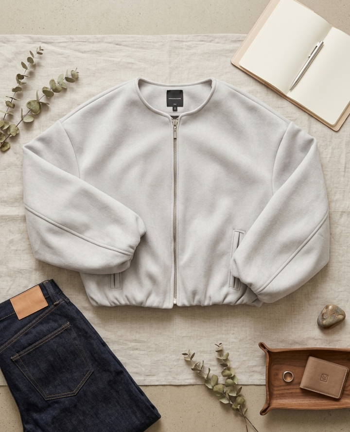 Chaqueta Paño Gris Claro