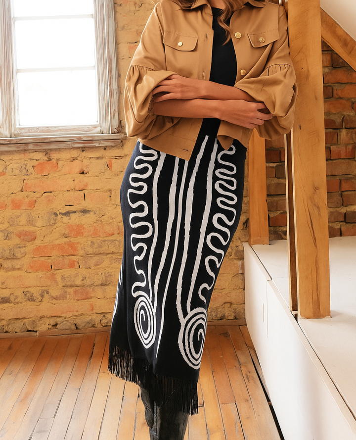 Falda precolombina Negra - Blanca