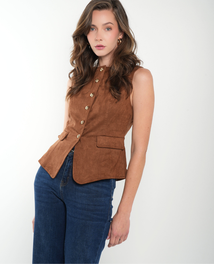 Chaleco Gamuza Camel