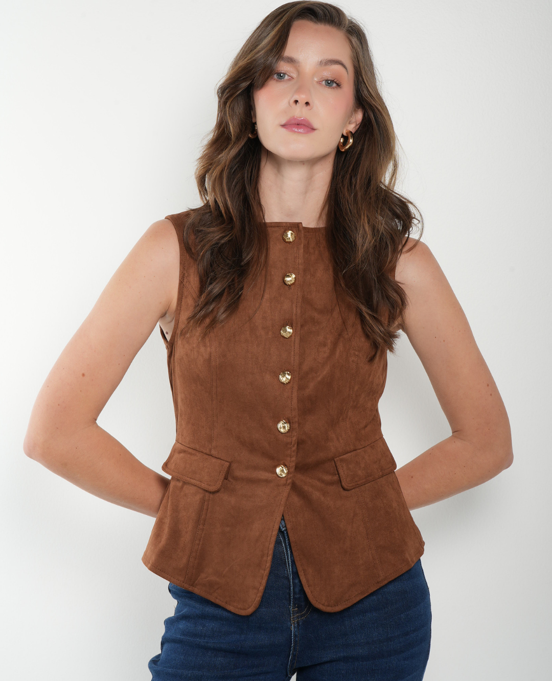 Chaleco Gamuza Camel