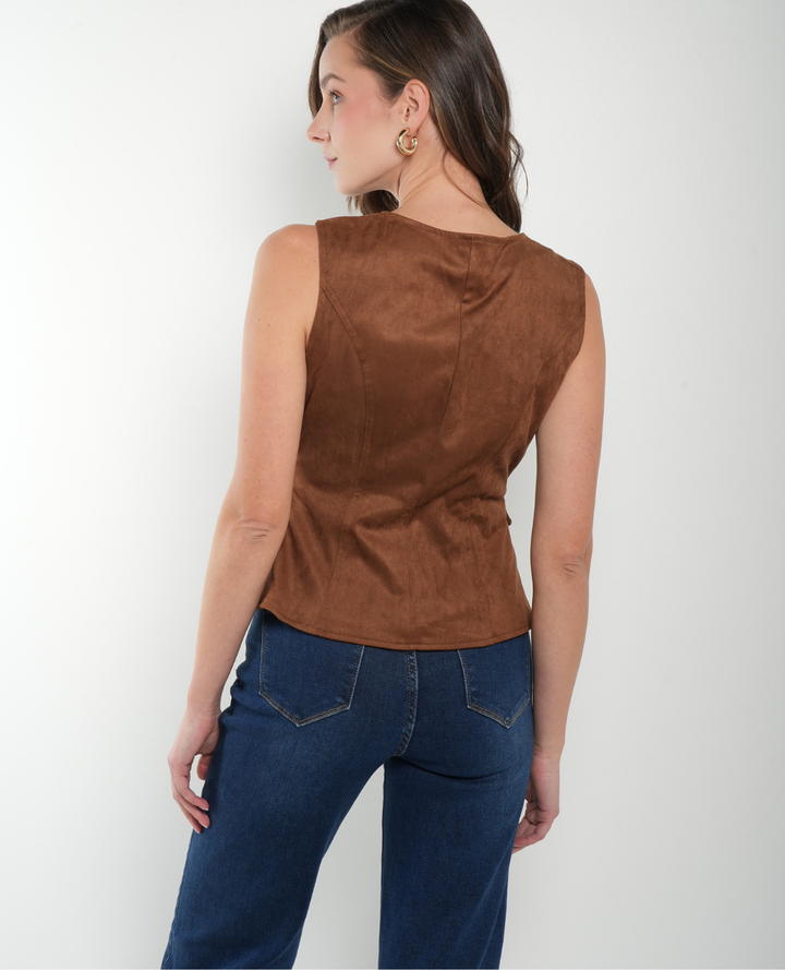 Chaleco Gamuza Camel