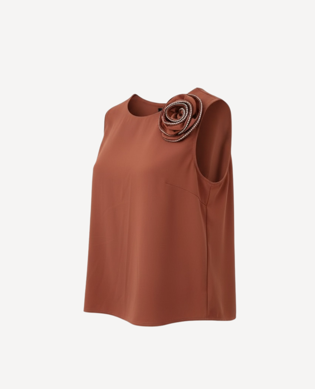 Blusa Seda flor terracota