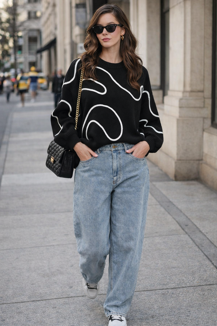 Saco curvas Organicas Negro