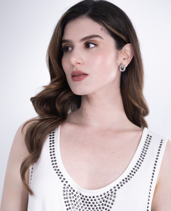 T shirt Viscosa Taches Blanca