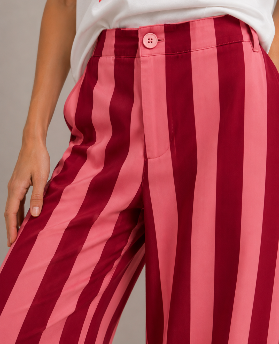 Pantalón Rayas Fucsia Vino