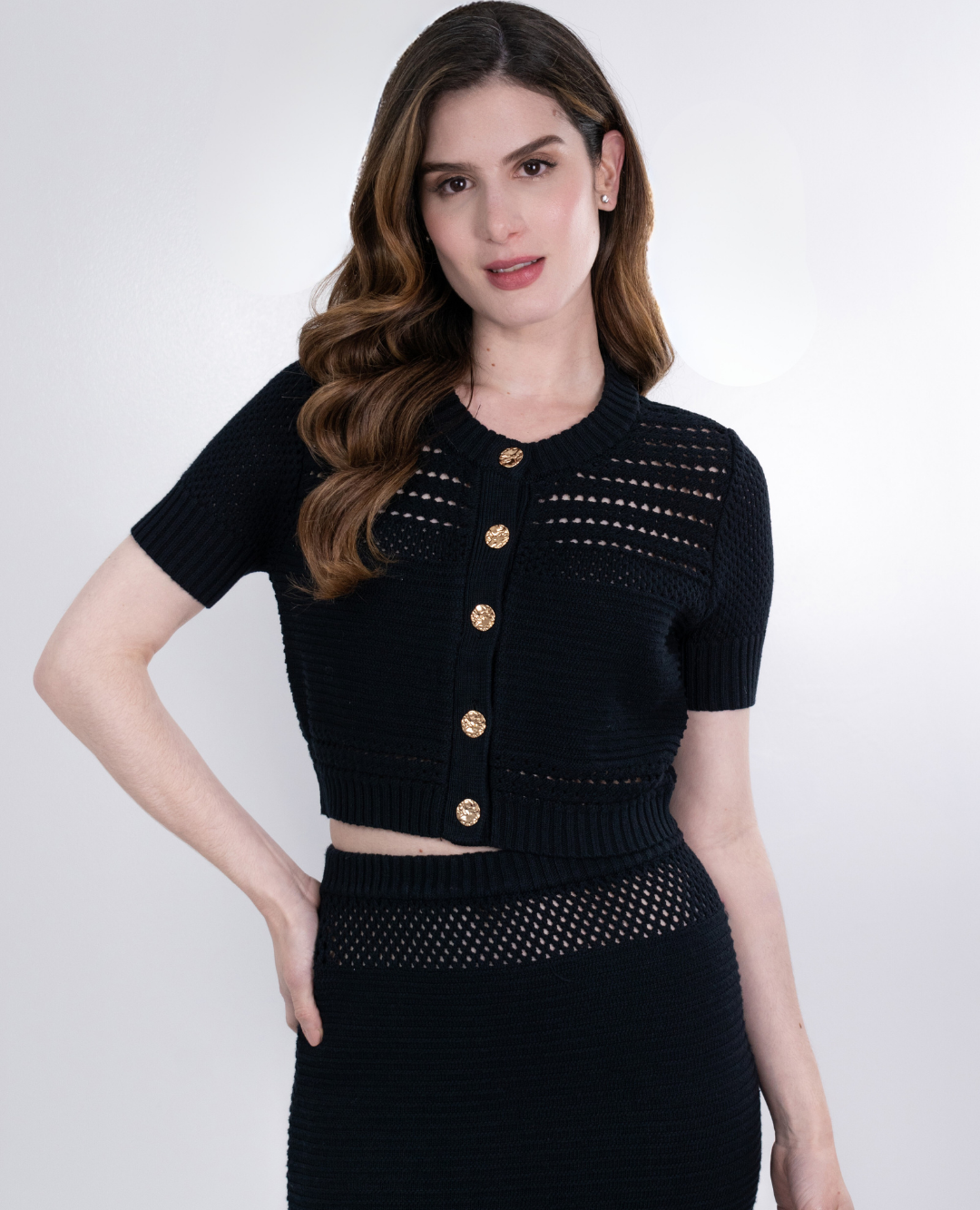 Blusa en Crochet negra