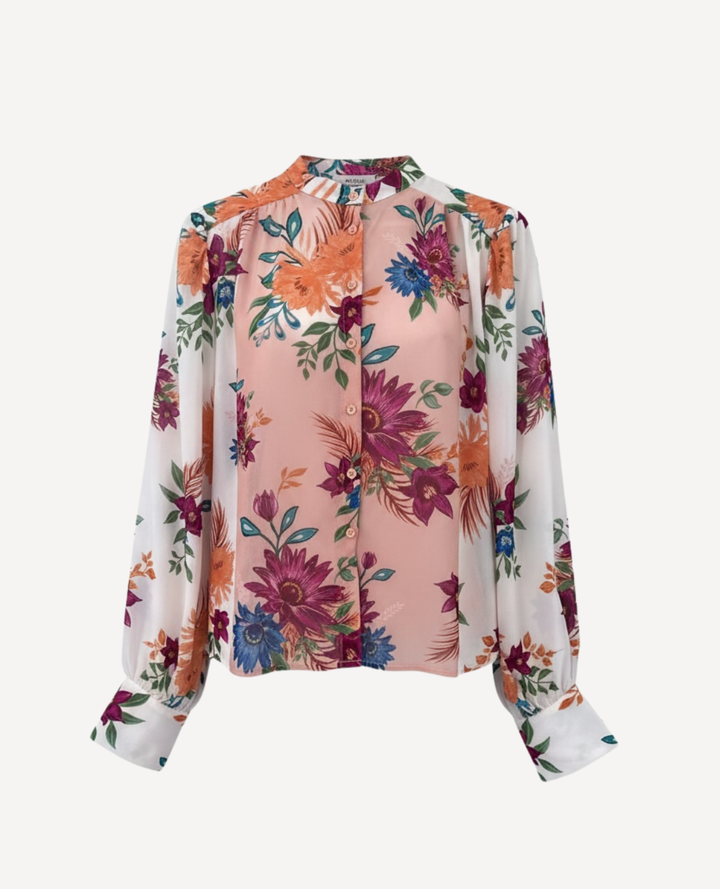 Blusa manga bombacha floreada