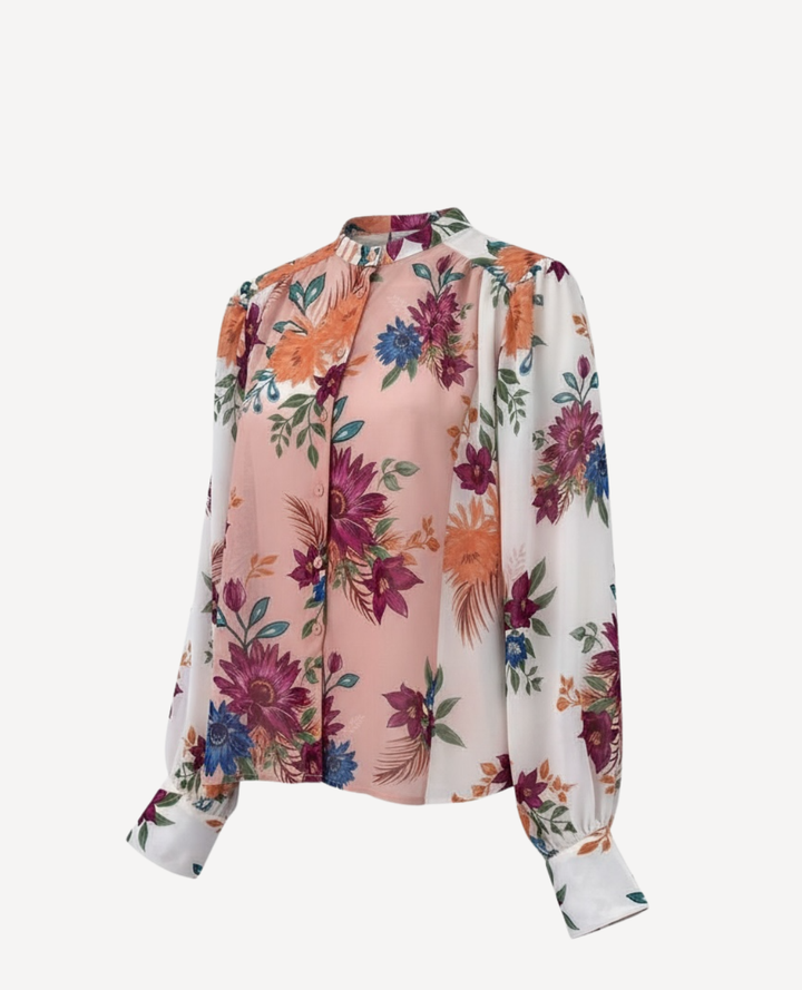 Blusa manga bombacha floreada