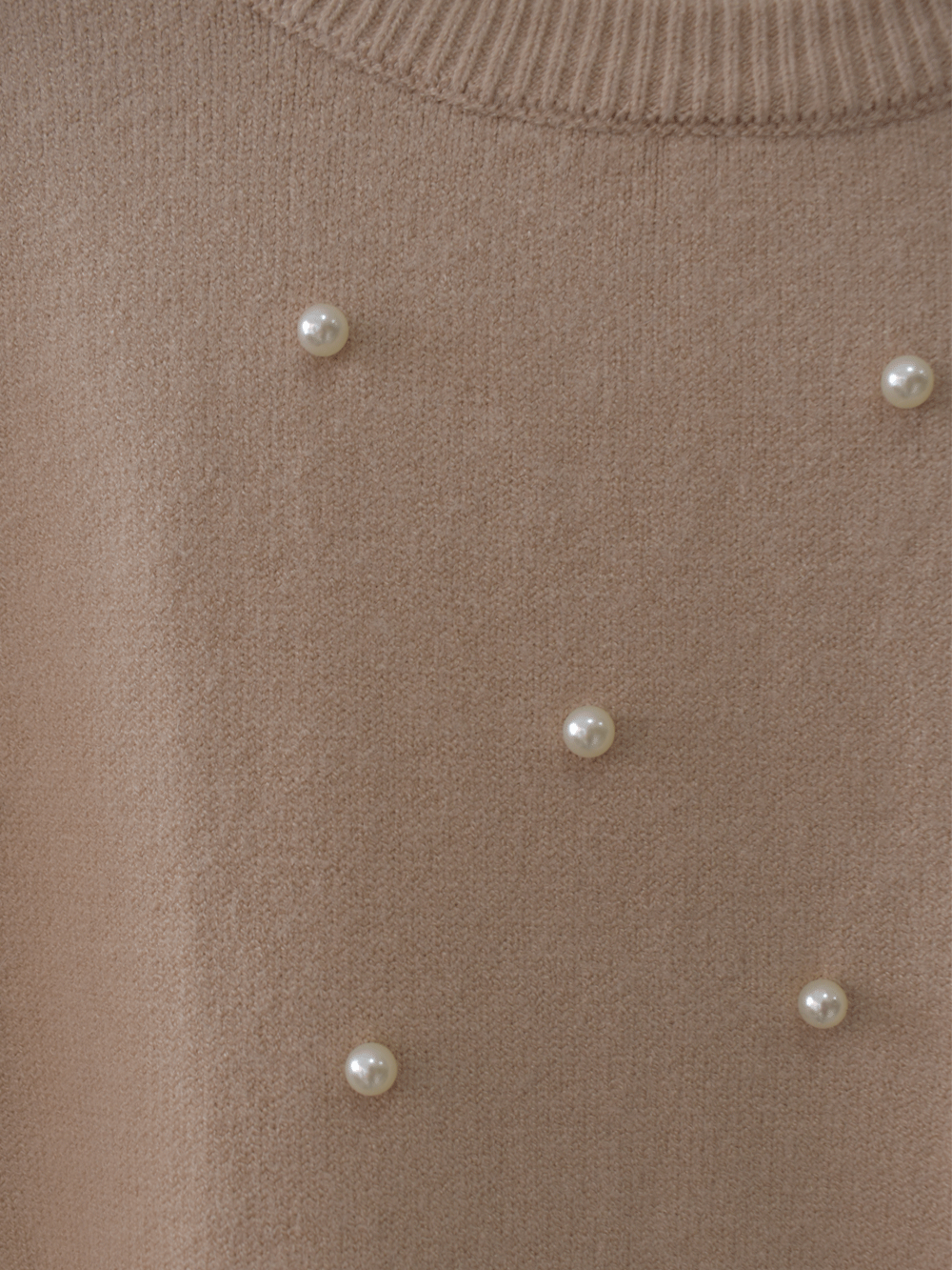 Saco manga corta perlas beige