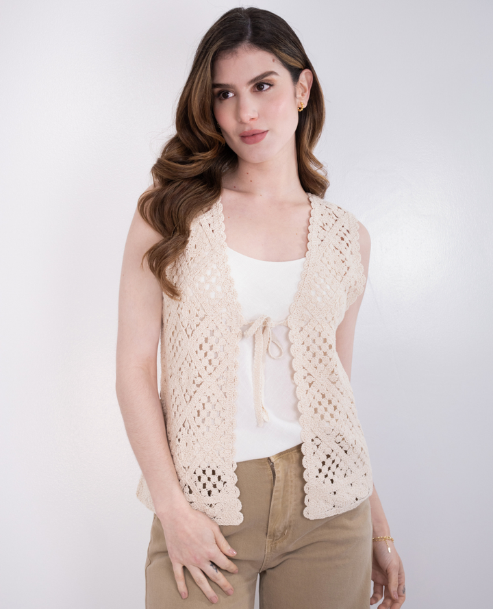 Chaleco Torchon Beige