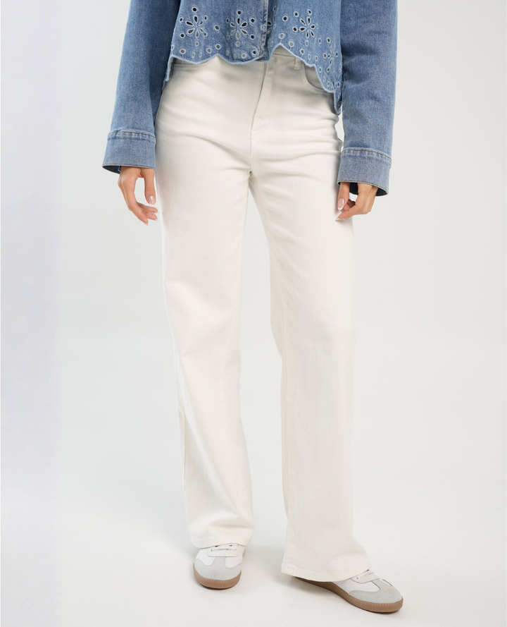 Jean Denim High Rise Blanco