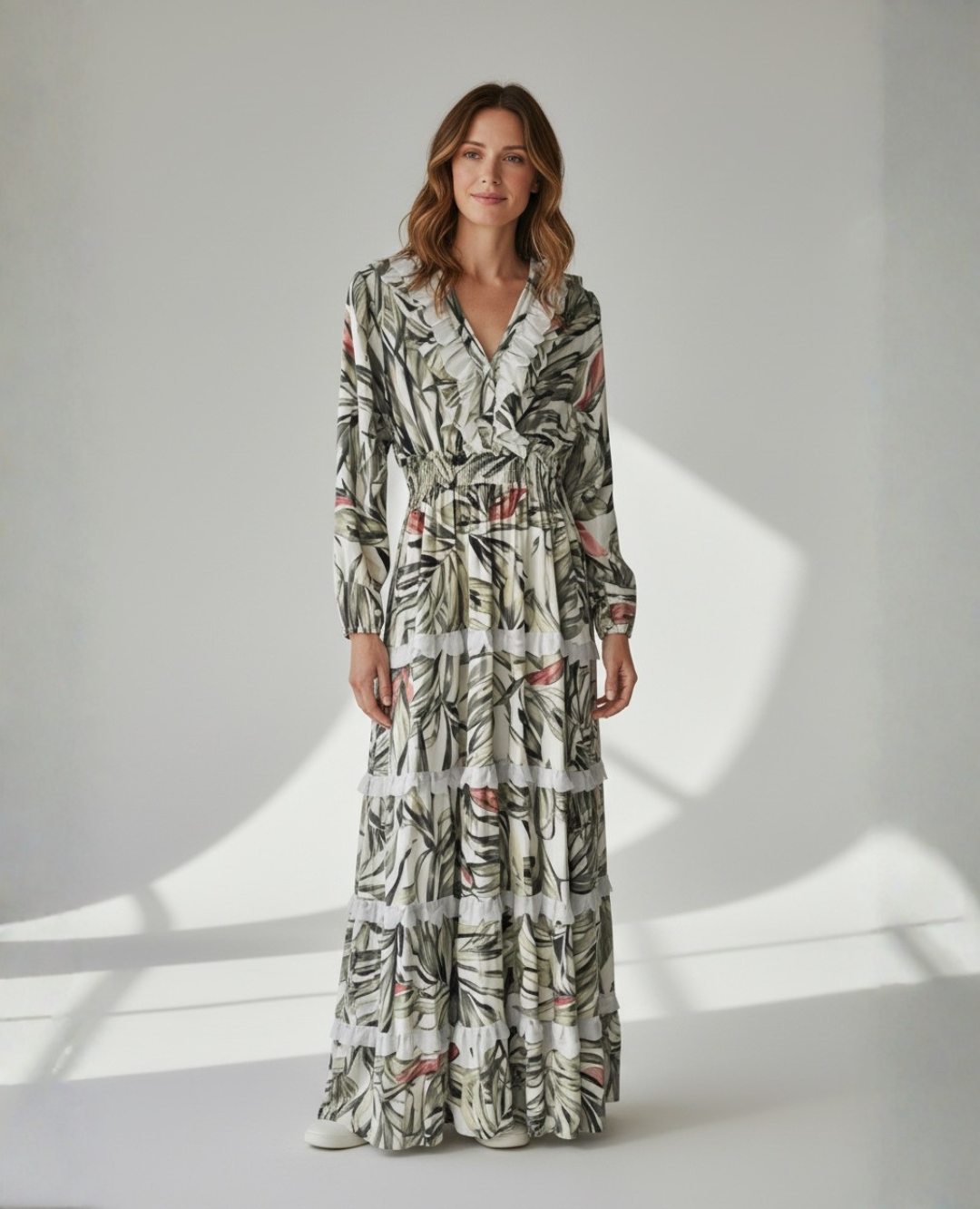 Vestido de pétalos Zoey Beige