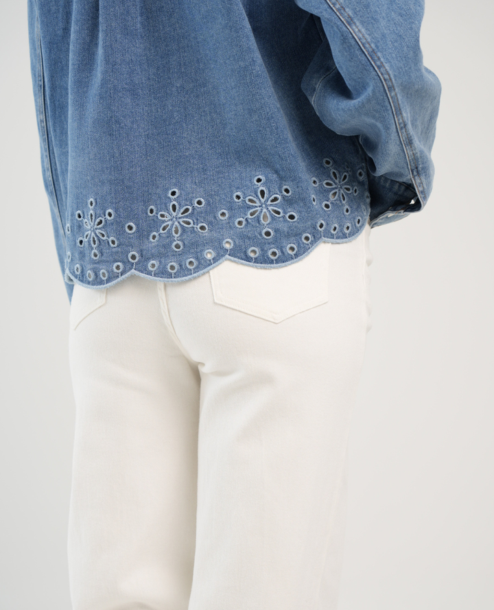 Jean Denim High Rise Blanco
