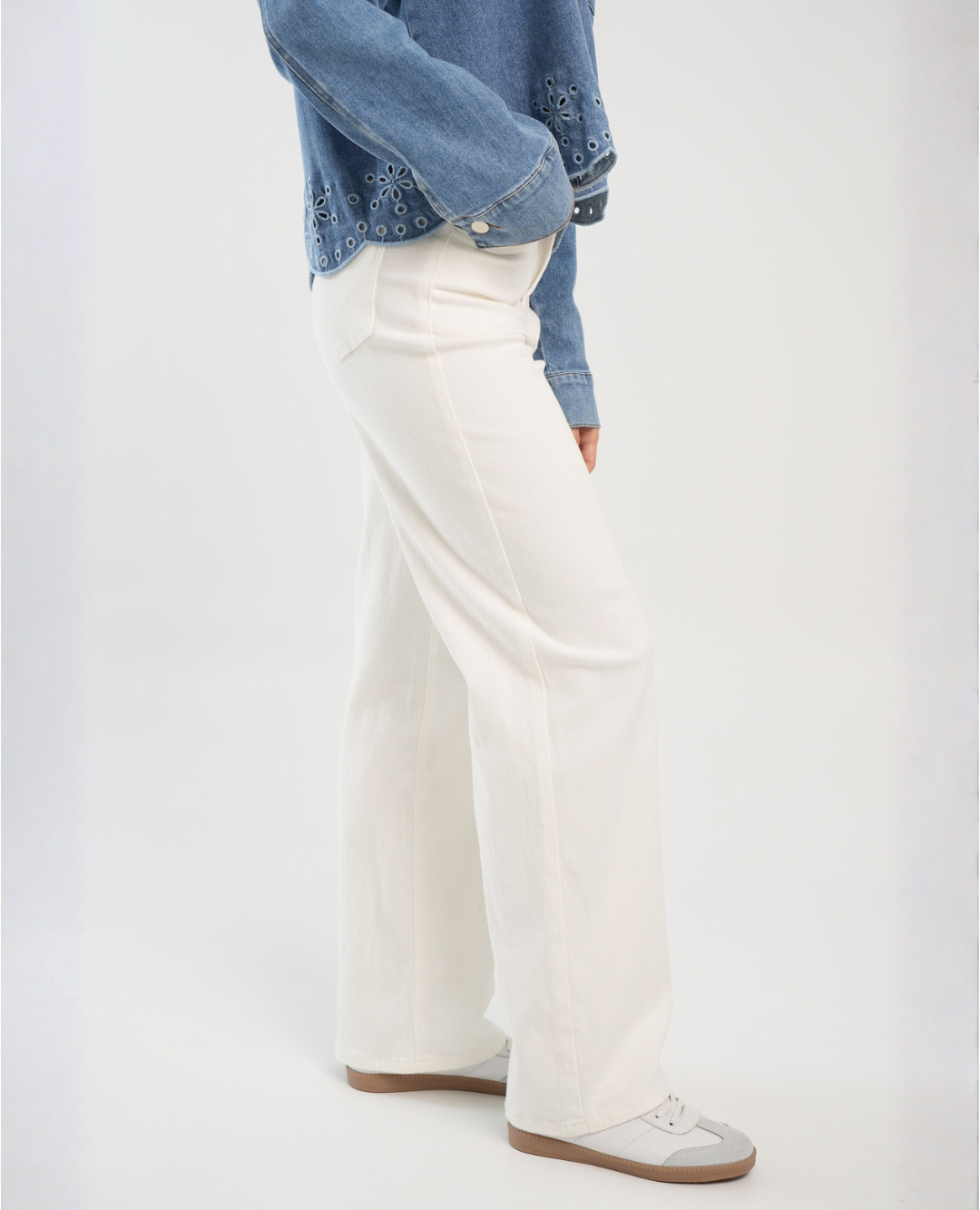 Jean Denim High Rise Blanco