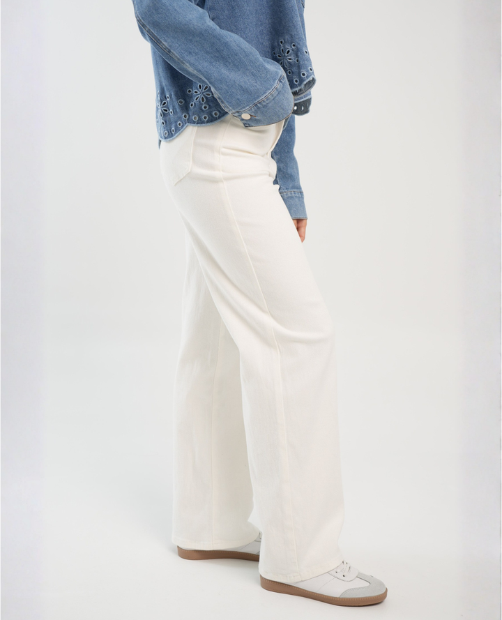Jean Denim High Rise Blanco