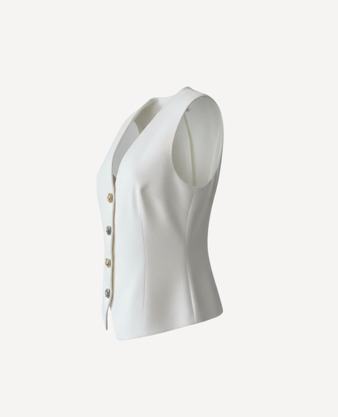 Chaleco Tejido Botones Marfil