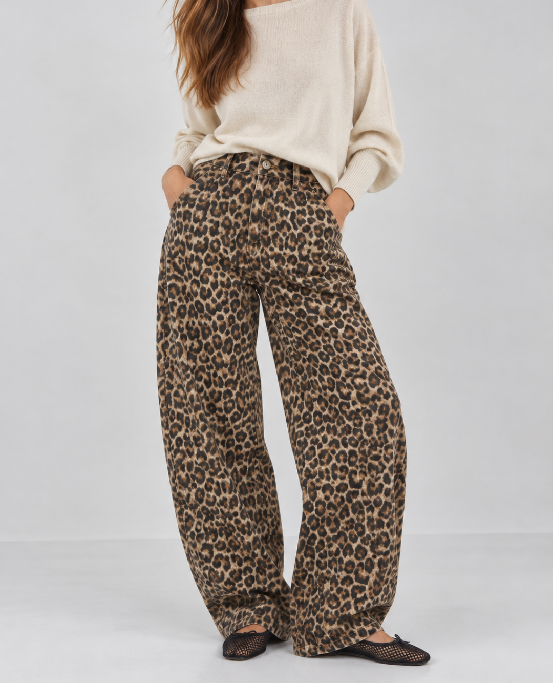 Pantalon Barril Animal Print Claro