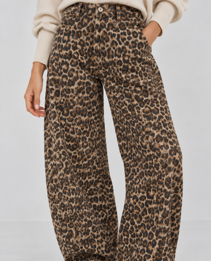 Pantalon Barril Animal Print Claro