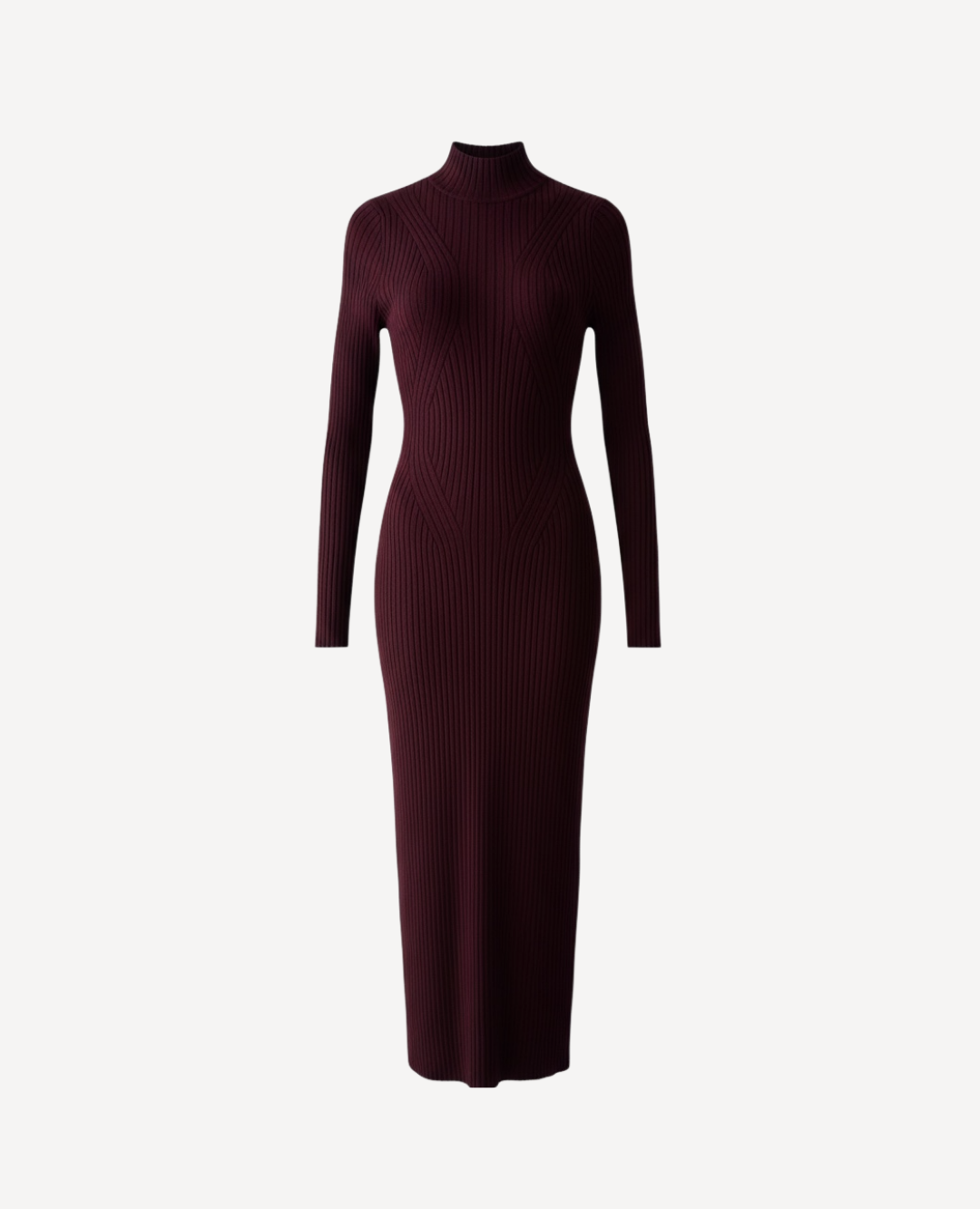 Vestido ajustado acanalado vino
