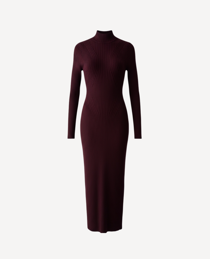 Vestido ajustado acanalado vino
