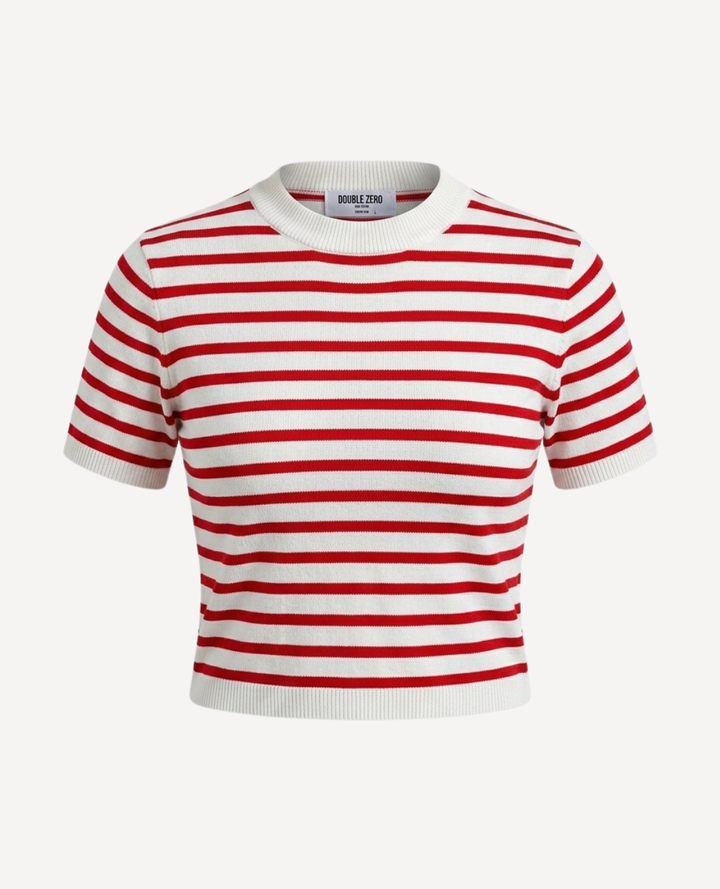 Top Tejido Rayas Rojas