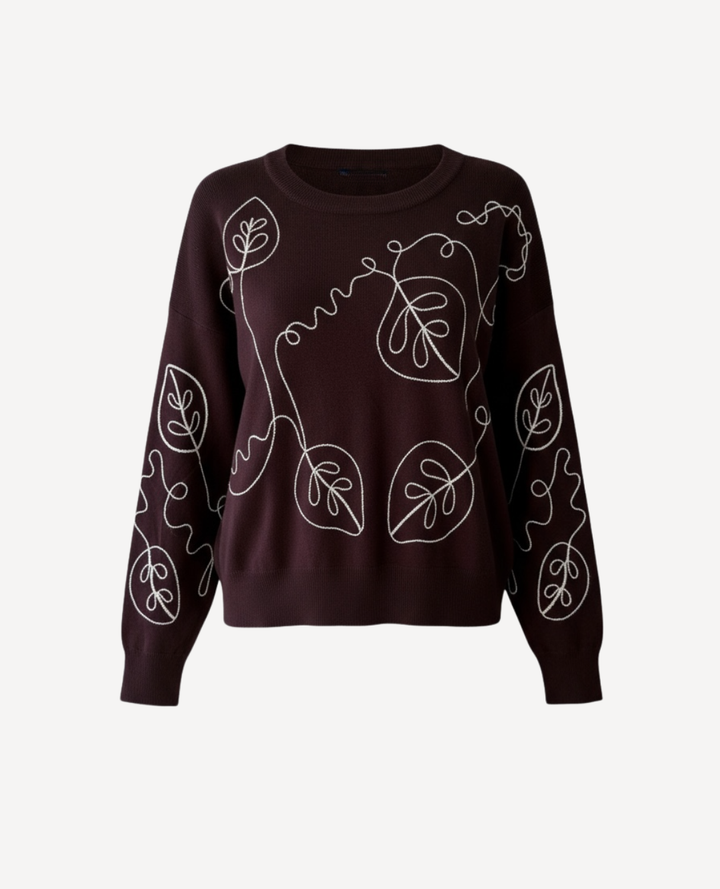 Saco hojas bordadas alma Cafe