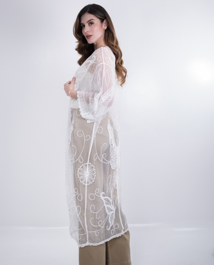 Kimono en malla Blanco