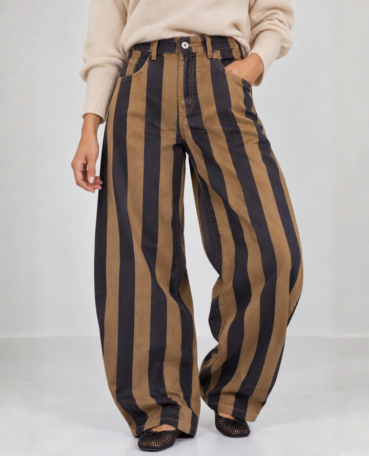 Pantalón Rayas verticales Moca