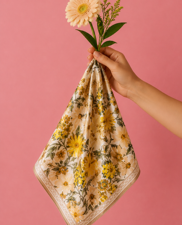 Pañoleta Floral Taupe