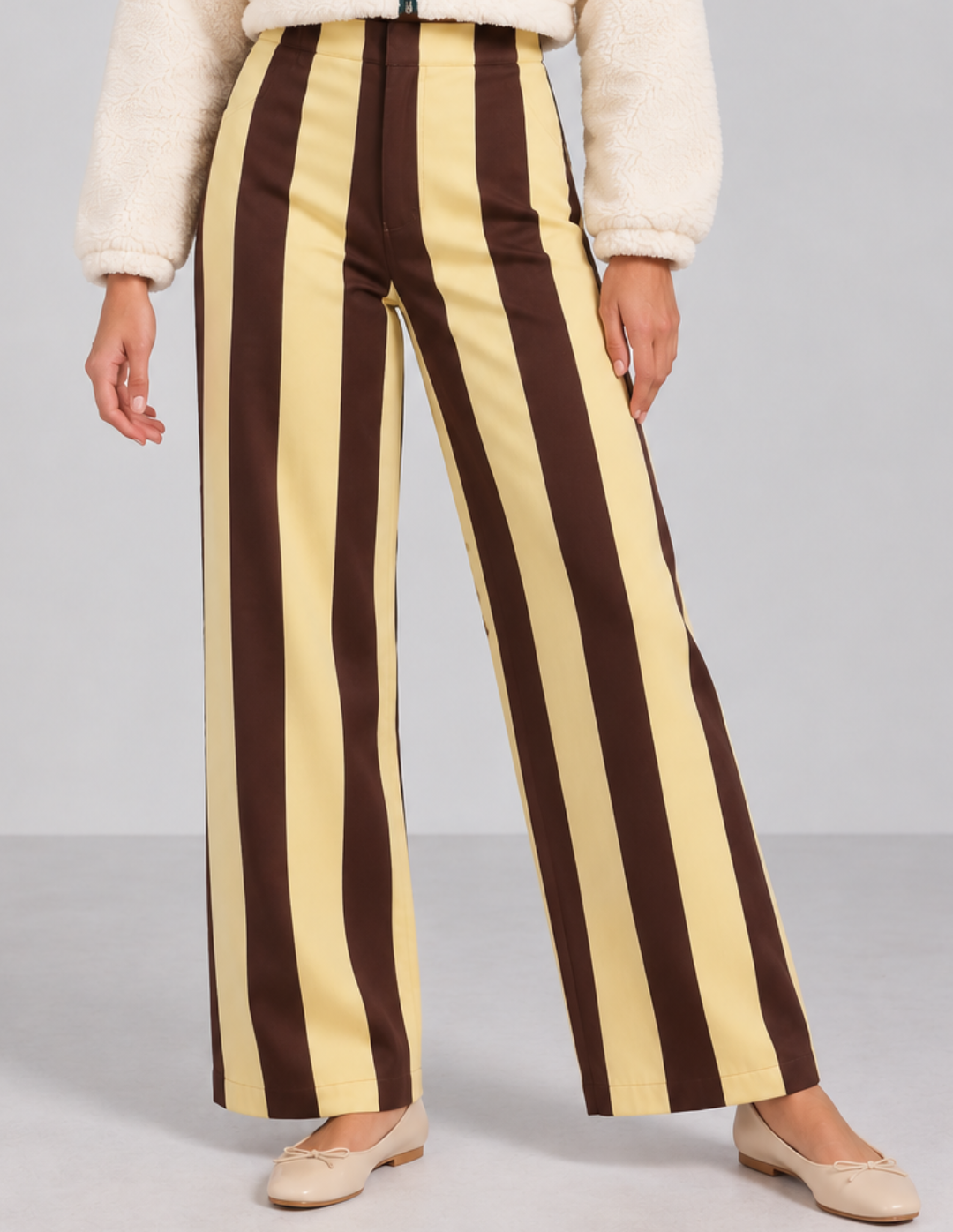 Pantalon Rayas Amarillo Cafe