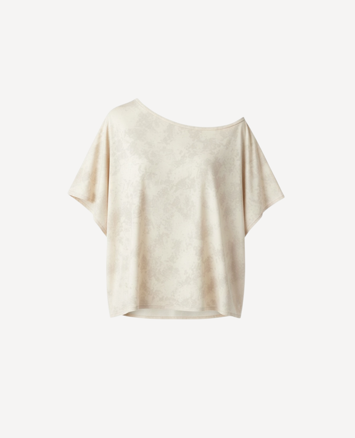 Blusa Ranglan Metalizada Marfil